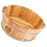 GANAZONO Wooden Foot Basin Foot Wash Bucket Foot Baths Tub Pedicure Bucket Foot Washing Barrel for Home Foot Bath Massage Spa Sauna Soak