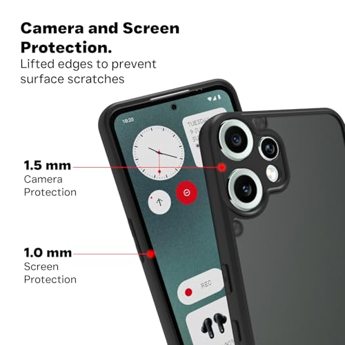 Image of RIGGEAR Shockproof Sleek Hybrid Armor Back Cover Case for CMF by Nothing Phone 2 Pro /CMF Phone 2 Pro 5G (Smoke Black Matte PC and Black TPU Bumper)