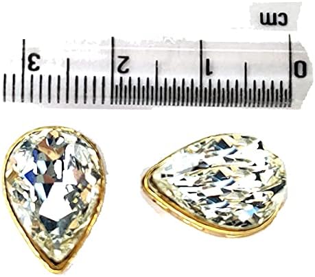 Kundan Stones Glass Beads for Craft, Embroidery and Jewellery Making (15MM Drop) (Drop 15Pcs Multicolor)