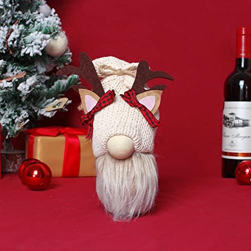 TTSAM Home Decoration Dolls,Gonk Gnome,Fairy Garden Ornaments Outdoor,Gnomes Plush Doll Knitted Rudolph Faceless Doll Pendant Figurines Christmas Home Decorations