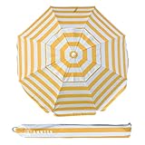 AMMSUN Outdoor Patio Beach Umbrella Sun Shelter with Tilt and Carry Bag Solid Lake Blue
