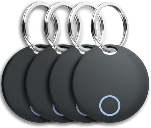 Air Tracker Tags 4 Pack Luggage Tracker Works with Find My (iOS only), Key Tracker, Wallet, Suitcase,Bicycle and More, Replaceable Battery, IP67 Waterproof