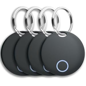 Air Tracker Tags 4 Pack Luggage Tracker Works with Find My (iOS only), Key Tracker, Wallet, Suitcase,Bicycle and More, Replaceable Battery, IP67 Waterproof
