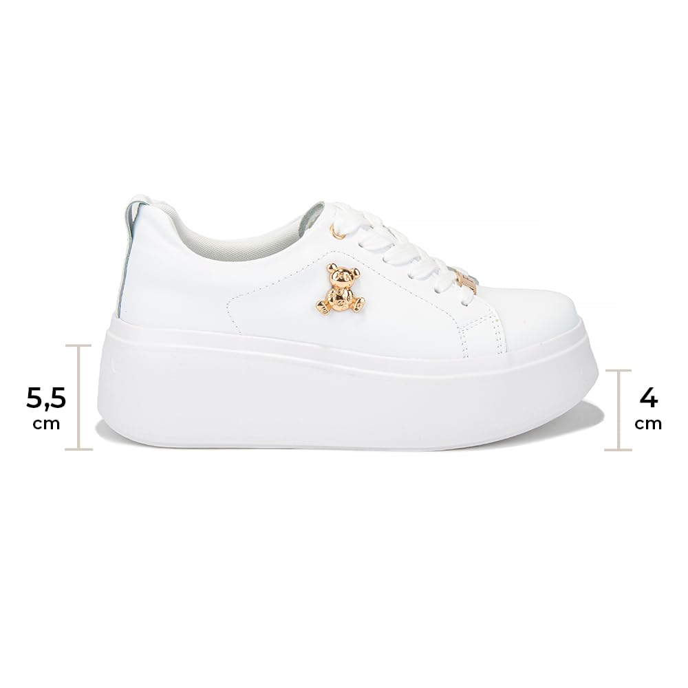 FILIPPO Plateau Sneaker Damen Leder - Schuhe Damen - Halbschuhe | Bequem, Echtleder, Dämpfung, für den Alltag