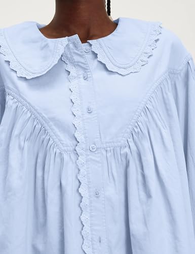 Womens Peter Pan Collar Button Down Blouses Shirts Loose Fit Casual Long Sleeve Summit Shirt3