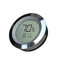 Prestige Import Group Round 2" Digital Hygrometer Thermometer for Cigar Humidors - Silver - 1 Piece