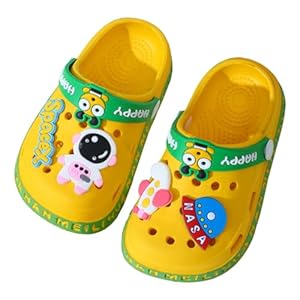 JUXI Toddler Clogs Girls Boys Clogs Garden Shoes Cartoon Slides Toddler Sandals Beach Kids Slippers