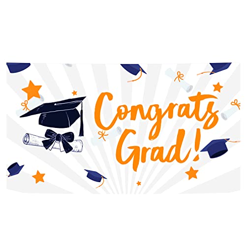 Graduation Banner 2022 - Graduation Decorations 2022 - Graduation Party Supplies 2022 - Large 71” x 40” Graduation Backdrop 2022 Decor - Congrats Grad Banners Yard Sign - Car Decorations for Parade