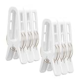 Romon Pince a Linge 6 Pièces Extra Grandes en PP Blanc, Anti-Vent, Idéales pour Serviette ...