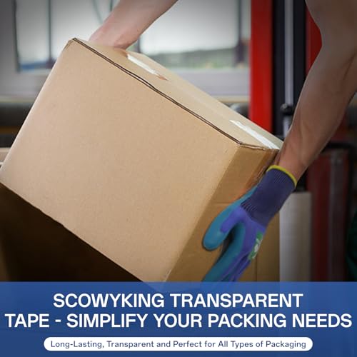 36 Rolls Clear Packing Tape, 1.88 Inch x 68 Yards, 2.7 Mil Thick - Heavy Duty Shipping Tape for Moving, Sealing Boxes, Packaging - Strong Adhesive, Bulk Savings Pack for Home, Office & Business - Thumbnail 3