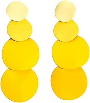 Vintage Round Disc Drop Earrings for Women Boho Geometric Circular Dangling Earrings Fashion Jewelry for Party Prom