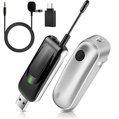 Tech Deals 🔥 Wireless USB Lapel Microphone for Computer FerBuee Wireless Lavalier Lapel Mic for PC, MAC, Smartphones. Ideal for Teaching, Recording, Podcasting (with Monitor Jack) (Gray)