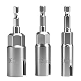 EVRBUL 3 Stück Power Flügelmutter Schrauber Set, 1/4 inch (0.64 cm) Sechskantschaft Schlitz Flügelmuttern Bolzen Schrauber Haken Bohrerbit Steckschlüssel Werkzeuge