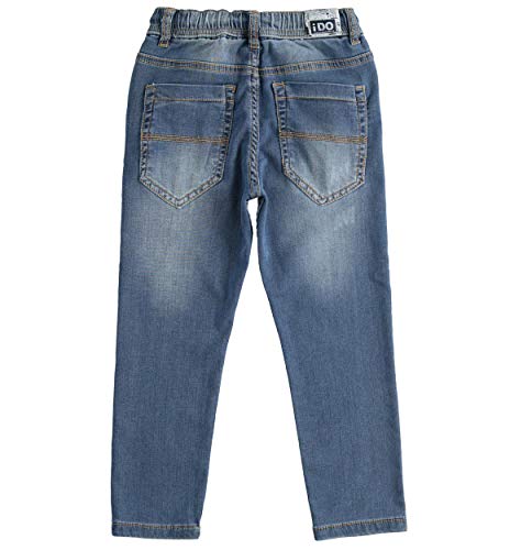 IDO Pantalone Stile Jeans ma in Felpa Color Blu