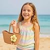 Grion Caramel Brown Tote Bag - Cute Flower Accent for Girls Shoulder Purse - Casual Shopping Bag Summer Daily Carry Travel School Picnics or Weekend Adventures (Caramel Brown) #1