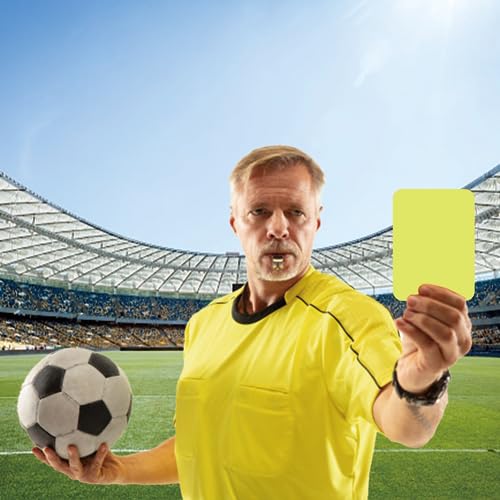 Lwuey Professional Referee Cards, Sport Officials Penalty Card Soccer Kit Football Red and Yellow Warning Ejection Coach Gear Accessories Basketball Matches Schools Stadiums Game Training Competition - Thumbnail 3