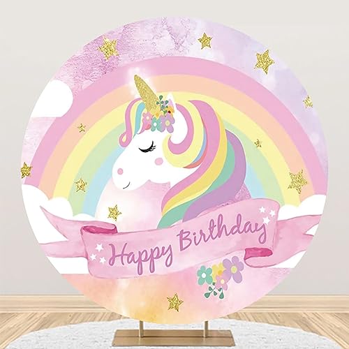 Accessoire cabine photo licorne pour réussir vos décors de fête d'enfants ronds 2,1m