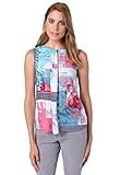 Regular Fit Bonita Damen Gemustert, Rundhals Bluse, Weiß (Ceramic White 2223), 38