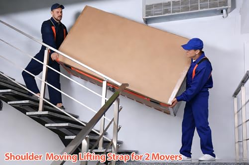 Furniture Moving Straps,Lifting Straps for 2 Movers,Adjustable Moving Strap Padded Back Support Easily Moving Furniture,Appliances,Mattresses,Heavy Objects up to 880lbs by JIUOQUO - Image 4
