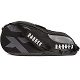 Raquex Sac de Tennis, Badminton et Squash - Bleu, Noir ou Magenta - Peut Contenir jusqu'à 6 Raquettes + Accessoires + Baskets