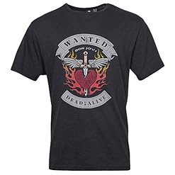 Replika Mens Big Size Bon Jovi Wanted Dead Or Alive Cotton T Shirt XXL Black - Les Beatles, Paul McCartney, John Lennon, RIngo Starr, George Harrison