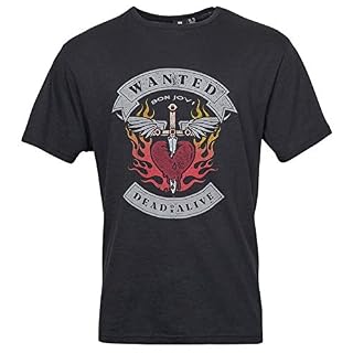 Replika Mens Big Size Bon Jovi Wanted Dead Or Alive Cotton T Shirt XXL Black - Les Beatles, Paul McCartney, John Lennon, RIngo Starr, George Harrison