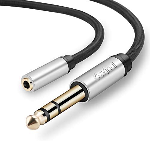 5FT 1.5M 6.35mm to 3.5mm Adapter, Female TRS Headphone Audio Jack Converter, Quarter Inch to Mini Stereo Plug Gold-Plated Connector Stereo Cord for Speaker Guitar Headphones