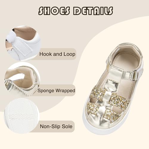 THEE BRON Toddler Boys Girls Closed-Toe Sandals Breathable Casual Sneaker(AS508 Toddler,Gold/9M) by THEE BRON - Used condition - Image 5