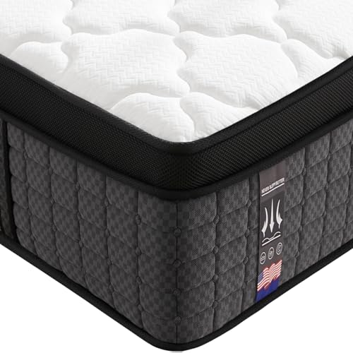 Image of Full Size Mattress 14 Inch,Hybrid Full Mattress in a Box, 4 Layer Premium Foam with Pocket Springs for Motion Isolation and Pressure Relieving, Medium Firm Feel