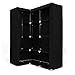 Produktbild SONGMICS neu Generation Eck-Kleiderschrank Faltschrank 2 Kleiderstangen Stoffschrank 129 x 169 x 87 cm Schwarz LSF42H