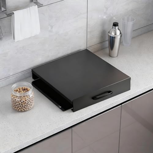 Stove Top Cover, Gas Hob Covers Hung up Board Stove Cover for Standard Gas, Electric Stoves, Expand Kitchen Space, Easy to Clean(Black,L13.78xW18.9xH3.54IN)