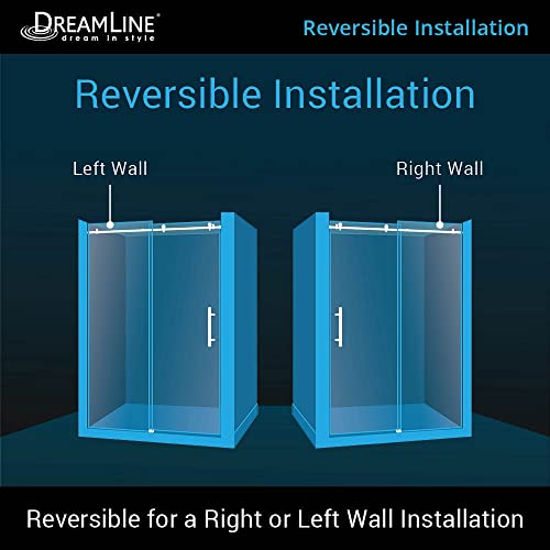 Dreamline Shdr-64607610-07 Enigma Air Frameless Sliding Glass Shower Door, 56-60" W X 76" H, Brushed Stainless Steel #TOP6