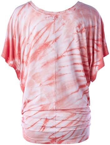 Lock and Love WT861 Womens Oversized Tie-Dye Tee XXXL Coral