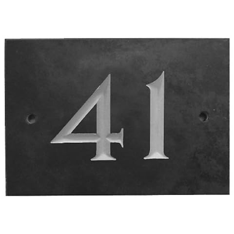 The House Nameplate Company Slate House Number, Charcoal Grey,Number 41 Cover