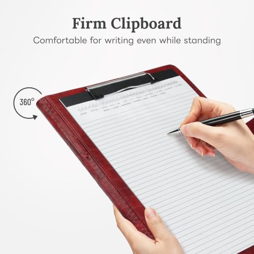 Image of Clipboard Folder Padfolio, Mymazn Writing Portfolio Faux Leather Clipboards with Cover for Legal Pad Holder Letter Size A4 8.5 x 12 for Business Conference Notepad Clip Boards
