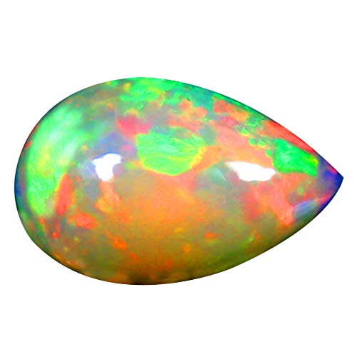 Opale arc-en-ciel de 2.56 ct en forme de poire pour sertir une bague artisanale sur mesure