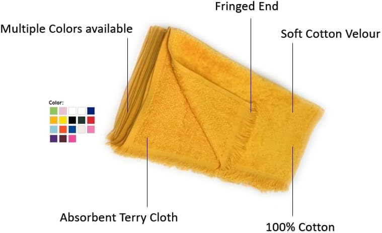 Miniatura 3 de The Holy South Paquete de 6 toallas de rizo reversible con flecos con dobladillo (tamaño 11 pulgadas de ancho x 18 pulgadas de largo), algodón