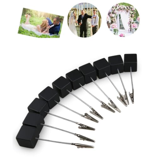 VILLCASE 10Pcs Porta-Números De Mesa Porta-Cartões De Lugar Porta-Clipes De Fotos Em Cubo Com Clipe