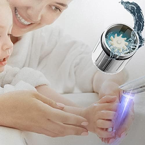 3 Pack 3 Pieces 3-Color Temperature Sensitive Gradient LED Water Faucet Light Water Stream Color Changing Faucet Tap Sink Faucet for Kitchen and Bathroom image 4
