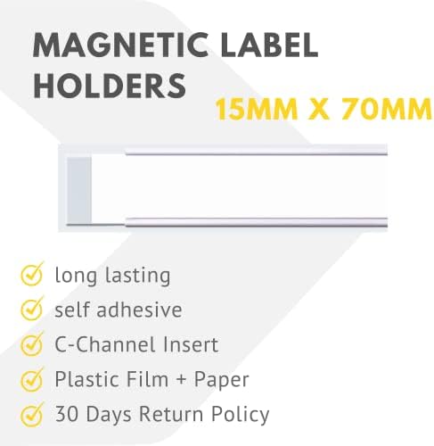 Narrow Self-Adhesive Shelf Label Holders for Schools and Libraries 15mm high x 70mm Wide - Pack of 50