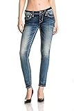 98% Baumwolle, 2% Elasthan Rock Revival - - Belva S206 Röhrenjeans für Damen, 31, Denim