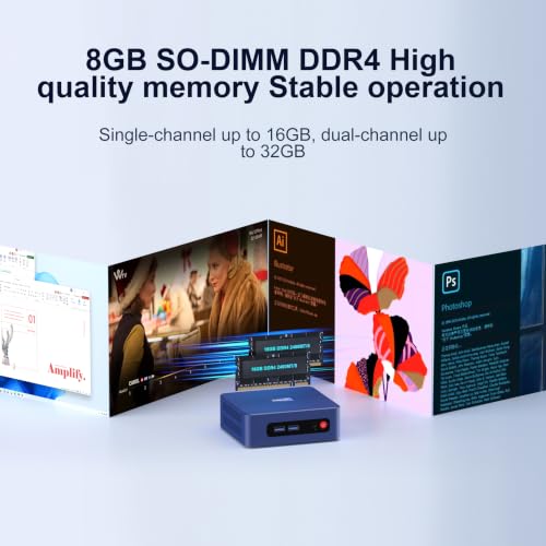 Image of Beelink SER3 Mini PC AMD Ryzen 3 3200U (up to 3.5GHz), 8GB DDR4 480GB PCIE3.0 SSD Mini Computer, Radeon Vega 3 Graphics,1000Mbps LAN, Dual HDMI 4K Display Home-Office PC