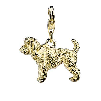 Abalorio Cockapoo ML001-GC de plata de ley con detalles bañados en oro elegancia artesanal