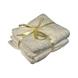 Regalami. Shop Set mit 20 Seiftüchern aus reiner Baumwolle, 30 x 30 cm – weich und saugfähig – Farben Elfenbein, Puder und Grün – ideal für Badezimmer, Gäste und Beauty-Routine (20, Elfenbein)
