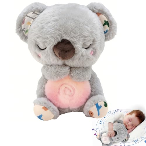 cbozimpr Soothing Breathing Stuffed Animal for Anxiety Adults and Kids, Portable Plush Baby Toy Anxiety Relief Koala, Breathing Animals Anxiety Bear, Easter Basket Stuffers for Teens Toddler