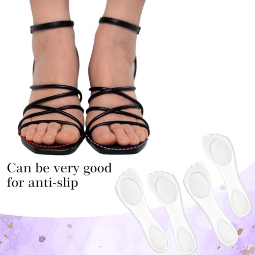 Image of 2 Pairs Weight Shifting Insoles for High Heels, 3 /4 Length Invisible High Heel Comfort Pads Prevent Slipping, Gel Insoles for Women, Sandals, Flats, and Highheels (Clear)