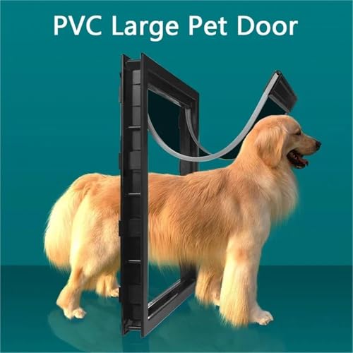 Puerta grande para mascotas JvFbjLF con cierre automático por imán en blanco 3