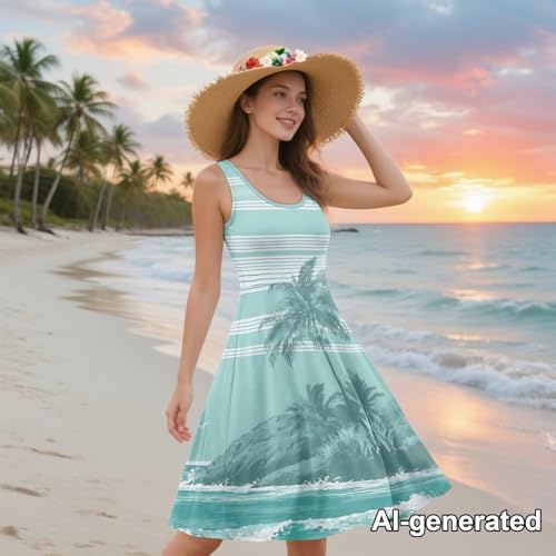 Image of Hawaii Matching Couple Outfits Husband and Wife Clothing Fashionable Mens Casual Shirts Hawaii Dress with Soft Fabric