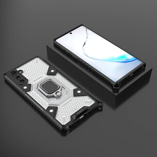 Image of TPU Tough Armor Bumper Back Case Cover For Samsung Galaxy Note 10|Ring Holder & Kickstand In-Built|360 Degree Protection Back Case Cover For Samsung Galaxy Note 10 (Transparent)