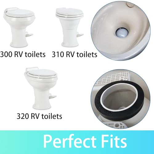 Image of altivox RV Toilet Seal Replacement Kit for Dometic 300 /310 /320 Series - 385311652 & 385311658 Flush Ball Seal & Gasket, 2-in-1 Combo Kit| Fix Leaks, Odor-Proof, Easy Install